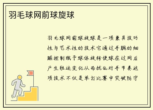 羽毛球网前球旋球